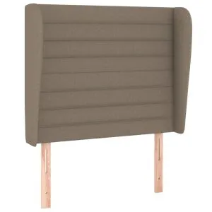 Tăblie de pat cu aripioare gri taupe 103x23x118/128 cm textil