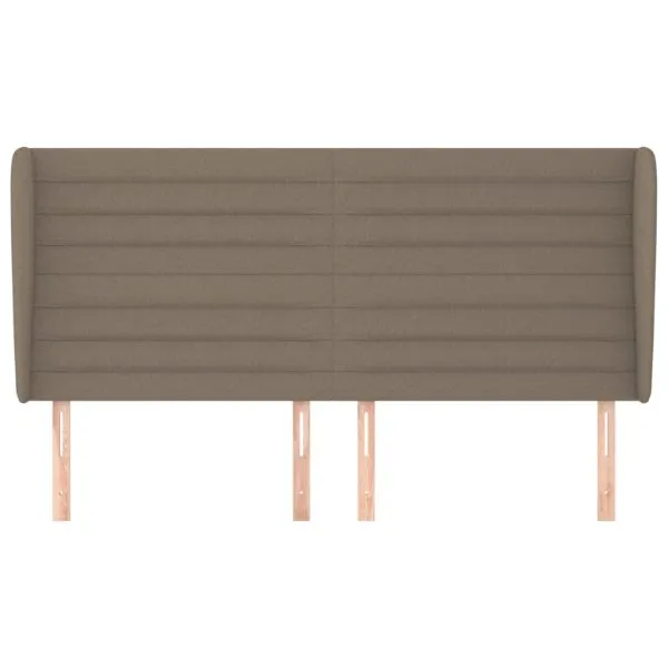 Tăblie de pat cu aripioare gri taupe 203x23x118/128 cm textil