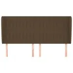 Tăblie de pat cu aripioare maro închis 183x23x118/128 cm textil
