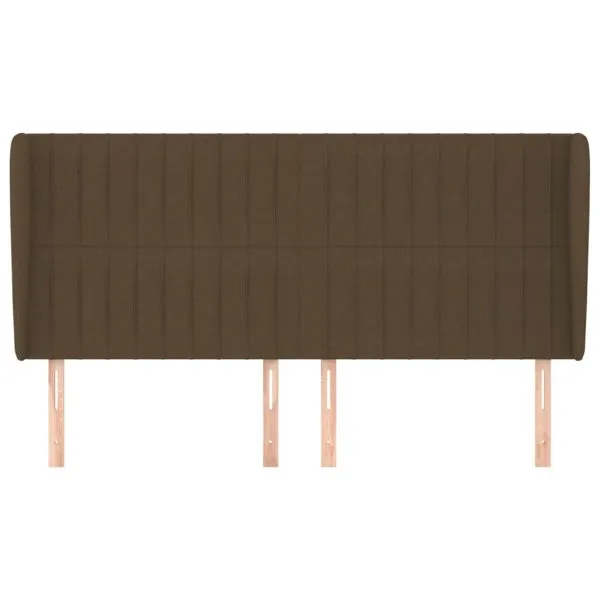 Tăblie de pat cu aripioare maro închis 183x23x118/128 cm textil