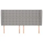 Tăblie de pat cu aripioare gri deschis 203x23x118/128 cm textil