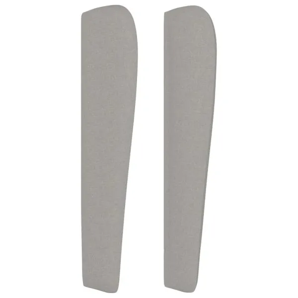 Tăblie de pat cu aripioare gri deschis 203x23x118/128 cm textil