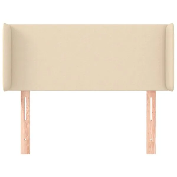 Tăblie de pat cu aripioare crem 83x16x78/88 cm textil