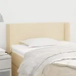 Tăblie de pat cu aripioare crem 83x16x78/88 cm textil