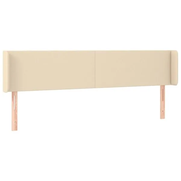 Tăblie de pat cu aripioare crem 163x16x78/88 cm textil