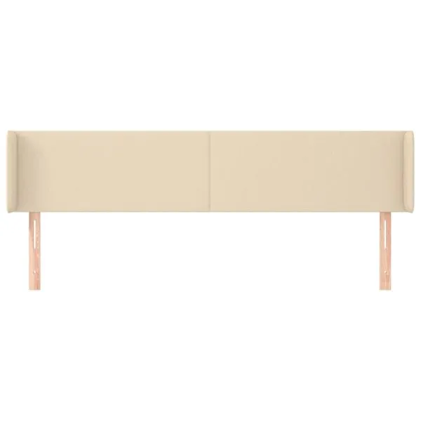 Tăblie de pat cu aripioare, crem, 203x16x78/88 cm textil