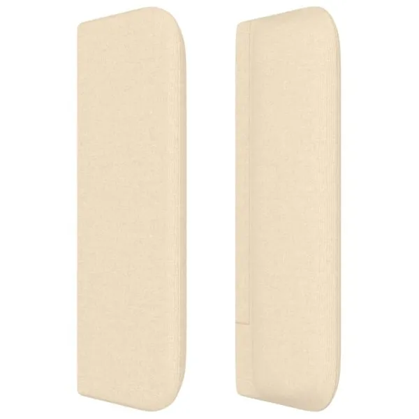 Tăblie de pat cu aripioare, crem, 203x16x78/88 cm textil