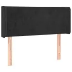 Tăblie de pat cu aripioare negru 83x16x78/88 cm catifea