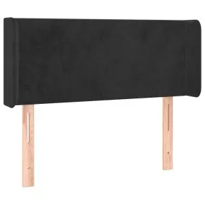 Tăblie de pat cu aripioare negru 83x16x78/88 cm catifea