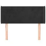 Tăblie de pat cu aripioare negru 83x16x78/88 cm catifea