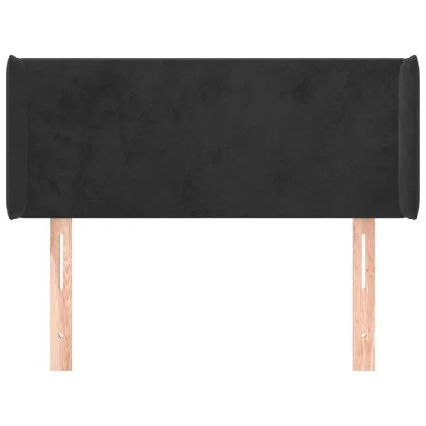 Tăblie de pat cu aripioare negru 83x16x78/88 cm catifea