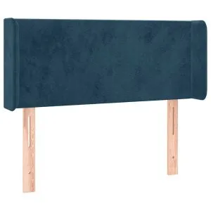 Tăblie pat cu aripioare albastru închis 83x16x78/88 cm catifea