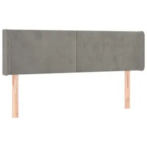 Tăblie de pat cu aripioare gri deschis 147x16x78/88 cm catifea