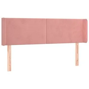 Tăblie de pat cu aripioare roz 147x16x78/88 cm catifea
