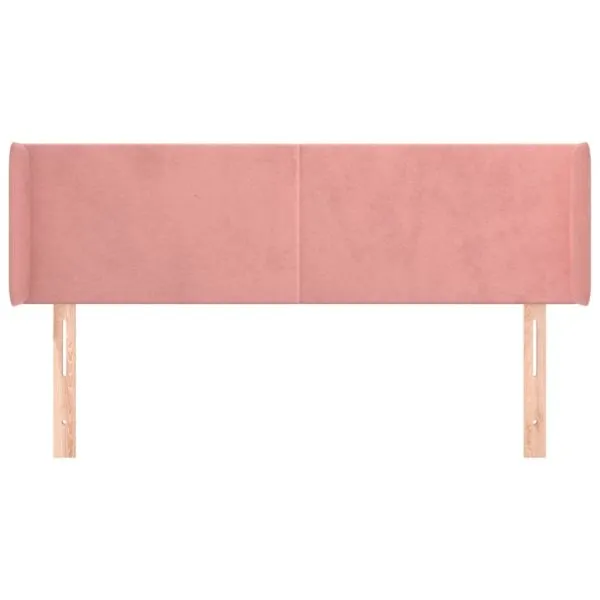 Tăblie de pat cu aripioare roz 147x16x78/88 cm catifea
