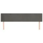Tăblie de pat cu aripioare gri închis 163x16x78/88 cm catifea