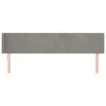 Tăblie de pat cu aripioare gri deschis 183x16x78/88 cm catifea