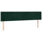 Tăblie de pat cu aripioare verde închis 203x16x78/88 cm catifea
