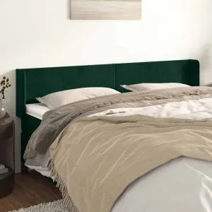 Tăblie de pat cu aripioare verde închis 203x16x78/88 cm catifea