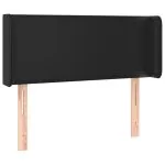 Tăblie de pat cu aripioare negru 83x16x78/88 cm piele ecologică