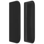 Tăblie de pat cu aripioare negru 83x16x78/88 cm piele ecologică