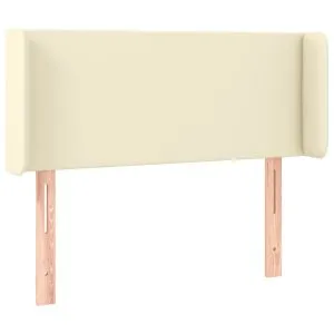 Tăblie de pat cu aripioare crem 103x16x78/88 cm piele ecologică