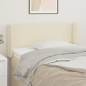 Tăblie de pat cu aripioare crem 103x16x78/88 cm piele ecologică