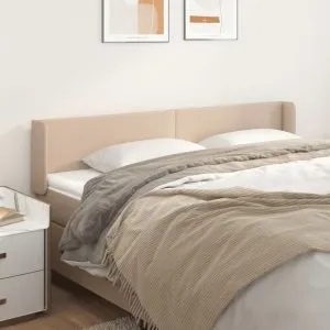 Tăblie pat cu aripioare cappuccino 183x16x78/88 cm piele eco