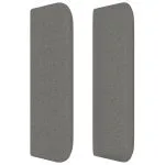 Tăblie de pat cu aripioare gri închis 93x16x78/88 cm textil