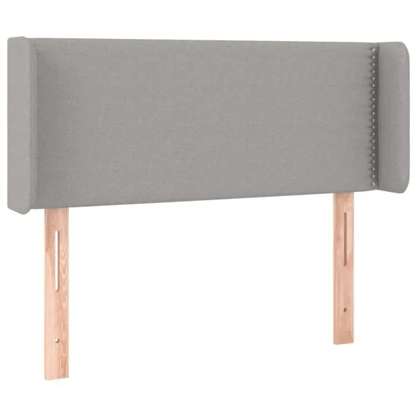 Tăblie de pat cu aripioare gri deschis 103x16x78/88 cm textil