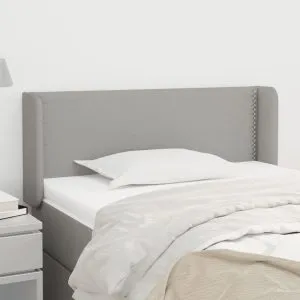 Tăblie de pat cu aripioare gri deschis 103x16x78/88 cm textil