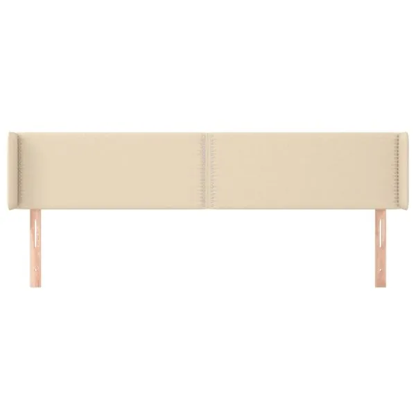 Tăblie de pat cu aripioare, crem, 183x16x78/88 cm textil