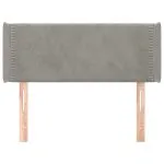 Tăblie de pat cu aripioare gri deschis 83x16x78/88 cm catifea