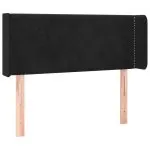 Tăblie de pat cu aripioare negru 103x16x78/88 cm catifea