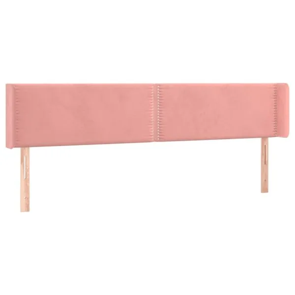 Tăblie de pat cu aripioare roz 183x16x78/88 cm catifea