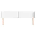 Tăblie de pat cu aripioare alb 203x16x78/88 cm piele ecologică