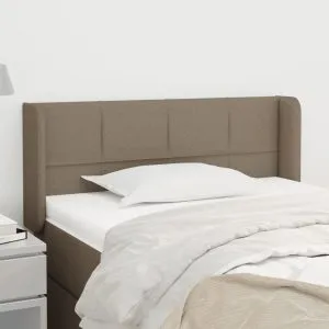 Tăblie de pat cu aripioare gri taupe 93x16x78/88 cm textil