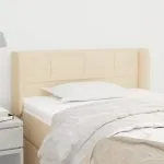 Tăblie de pat cu aripioare crem 103x16x78/88 cm textil