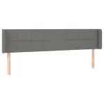 Tăblie de pat cu aripioare gri închis 163x16x78/88 cm textil