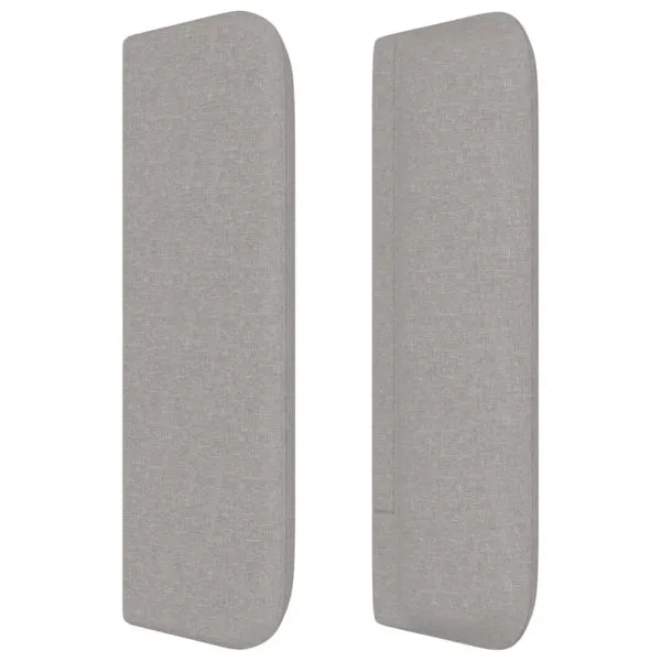 Tăblie de pat cu aripioare gri deschis 183x16x78/88 cm textil