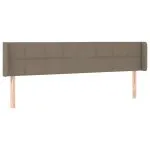 Tăblie de pat cu aripioare gri taupe 203x16x78/88 cm textil