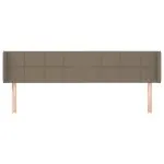Tăblie de pat cu aripioare gri taupe 203x16x78/88 cm textil