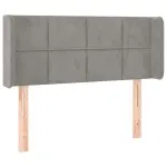 Tăblie de pat cu aripioare gri deschis 93x16x78/88 cm catifea