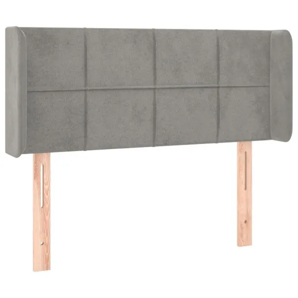 Tăblie de pat cu aripioare gri deschis 93x16x78/88 cm catifea