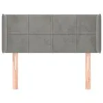 Tăblie de pat cu aripioare gri deschis 93x16x78/88 cm catifea