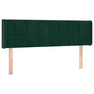 Tăblie de pat cu aripioare verde închis 147x16x78/88 cm catifea