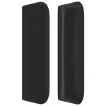 Tăblie de pat cu aripioare negru 93x16x78/88 cm piele ecologică