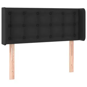 Tăblie de pat cu aripioare negru 103x16x78/88cm piele ecologică
