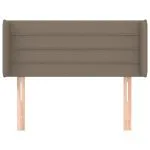 Tăblie de pat cu aripioare gri taupe 83x16x78/88 cm textil