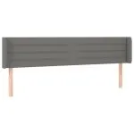 Tăblie de pat cu aripioare gri închis 163x16x78/88 cm textil
